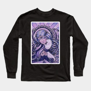 Ferret and Guardian Angel - White Outlined Version Long Sleeve T-Shirt